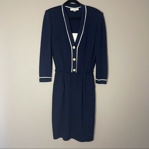 St. John | Navy with White Accents Vintage St. John Dress